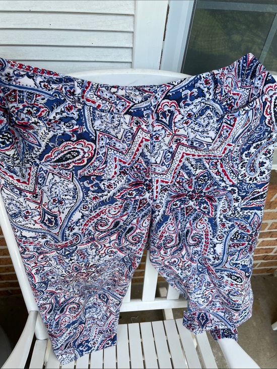 Talbots Pants - July 4th Capris. Red/white/blue-Talbots Paisley Capris